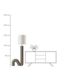 Lampadaire design Luomo, Blanc, taupe, Ø 40 x haut. 153 cm