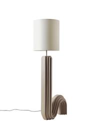 Lampada da terra di design Luomo, Paralume: tessuto di lino, Base della lampada: resina laccata, Bianco, taupe, Ø 40 x Alt. 153 cm