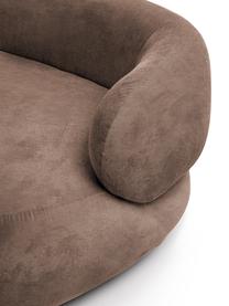 Sofa w kształcie nerki Alba (2-osobowa), Tapicerka: 97% poliester, 3% nylon D, Stelaż: lite drewno świerkowe z c, Nogi: tworzywo sztuczne, Brązowa tkanina, S 185 x G 114 cm, oparcie prawostronne