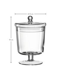Handgefertigte Aufbewahrungsdose Poesia, Glas, Transparent, Ø 13 x H 19 cm
