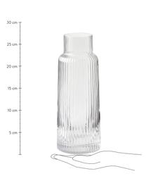 Handgemaakte drinkset Minna met gegroefd reliëf, 5 delig., Mondgeblazen glas, Transparant, Ø 10 x H 25 cm