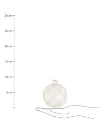 Set palline di Natale Chiara Ø8 cm, 6 pz, Vetro, Dorato, bianco, Ø 8 cm