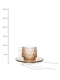 Tasses à café avec sous-tasses et surface texturée Jellies, 4 pièces, Plastique, Vert clair, transparent, Ø 6 x haut. 7 cm, 90 ml