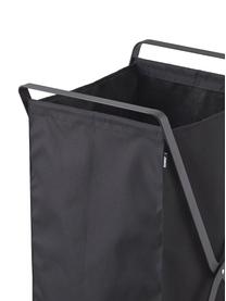 Cesta de lavandería Tower, Estructura: acero pintado, Cesta: poliéster, Negro, An 36 x Al 64 cm