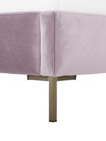 Samt-Polsterbett Peace in Mauve, Korpus: Massives Kiefernholz und , Bezug: Polyestersamt 290 g/m² so, Füße: Metall, pulverbeschichtet, Samt Mauve, 200 x 200 cm