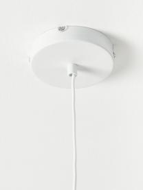 Hanglamp Milani, Lampenkap: glas, Baldakijn: gepoedercoat metaal, Beige, wit, Ø 45 x H 150 cm