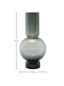 Vaso di design in vetro tinto Bubble, Vetro, Grigio trasparente, Ø 18 x Alt. 35 cm