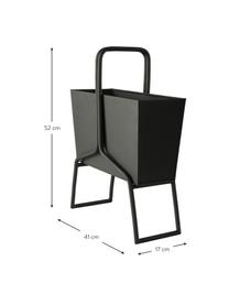 Tijdschriftenhouder Billie, Gecoat metaal, Zwart, B 41 cm x H 52 cm