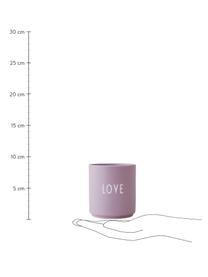 Mug design Favourite LOVE, Porcelaine Fine Bone China, Lilas (Love), Ø 8 x haut. 9 cm, 250 ml