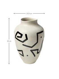 Jarrón artesanal Latona, Gres, Blanco, Ø 21 x Al 30 cm