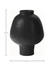 Handgefertigte Design-Vase Saki aus Keramik, Keramik, Schwarz, Ø 25 x H 32 cm