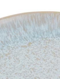 Handbemalte Frühstücksteller Areia mit reaktiver Glasur, 2 Stück, Steingut, Hellblau, Gebrochenes Weiß, Hellbeige, Ø 22 cm