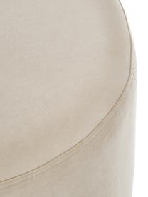Fluwelen poef Daisy, Bekleding: fluweel (polyester), Frame: multiplex, Fluweel beige, Ø 38 x H 45 cm