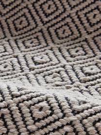 Läufer Todos mit grafischem Muster, 40% Baumwolle, 30% Wolle, 30% Polyester, Greige, 80 x 250 cm