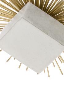 Marmor Deko-Objekt Marburch, Aufsatz: Metall, Fuß: Marmor, Unterseite: Filz, Goldfarben, Weiß, marmoriert, Ø 16 x H 11 cm