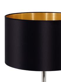 Tischlampe Jamie mit Gold-Dekor, Lampenfuß: Metall, vernickelt, Schwarz,Silberfarben, Ø 23 x H 42 cm