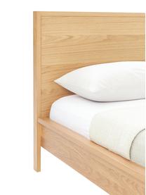 Dřevěná postel s čelem Tammy, Dřevo s dubovou dýhou, Dubové dřevo, 160 x 200 cm