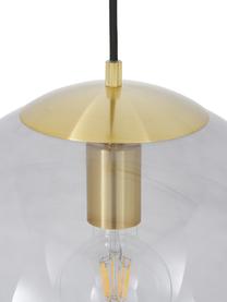 Hanglamp Bao van glas, Lampenkap: glas, Baldakijn: gegalvaniseerd metaal, Blauw, Ø 35 cm