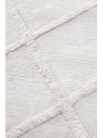 Ručně všívaný viskózový koberec s diamantovým vzorem Shiny, Stříbrnošedá, Š 300 cm, D 400 cm (velikost XL)