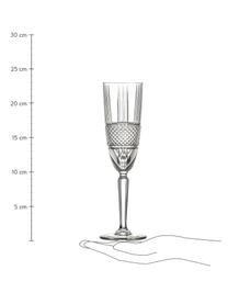 Kristallen champagneglazen Brillante met reliëf, 6 stuks, Kristalglas, Transparant, Ø 6 x 23 cm, 180 ml