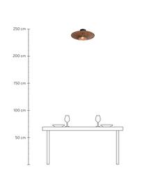 Plafón de bambú Bali, Pantalla: bambú, Anclaje: metal recubierto, Marrón, negro, Ø 44 x Al 12 cm