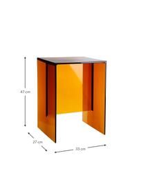 Tavolino di design Max Beam, Polipropilene colorato trasparente, certificato Greenguard, Ambrato, Larg. 33 x Alt. 47 cm