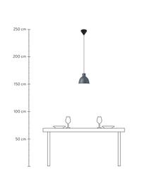 Kleine hanglamp Pop in grijs, Lampenkap: gecoat metaal, Baldakijn: kunststof, Antraciet, Ø 21  x H 24 cm