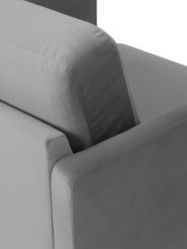 Fluwelen fauteuil Fluente in lichtgrijs met metalen poten, Bekleding: fluweel (hoogwaardig poly, Frame: massief grenenhout, FSC-g, Poten: gelakt metaal, Fluweel lichtgrijs, B 74 x D 85 cm