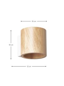 Applique piccola in legno Adana, Paralume: legno di caucciù, Legno di caucciù, Larg. 10 x Alt. 10 cm