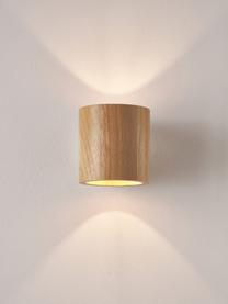 Malá nástenná lampa z dreva Roda, Kaučukovníkové drevo, Š 10 x V 10 cm