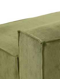 Chaise longue module Lennon van corduroy, Bekleding: corduroy (92% polyester, , Frame: massief grenenhout, multi, Poten: kunststof, Corduroy groen, B 150 x H 68 cm, rugleuning rechts