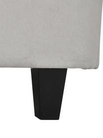 Lit à sommier tapissier en velours Premium Phoebe, Velours gris, 140 x 200 cm, indice de fermeté 3
