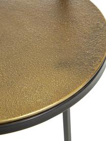 Runder Beistelltisch Circle aus Metall, Tischplatte: Metall, beschichtet, Gestell: Metall, pulverbeschichtet, Gold, Schwarz, Ø 36 x H 66 cm