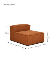 Módulo central sofá Lennon, Tapizado: 100% poliéster Alta resis, Estructura: madera de pino maciza, ma, Patas: plástico Las patas están , Tejido terracota, An 89 x F 119 cm
