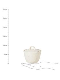 Handgemachte Steingut-Zuckerdose Nordic Vanilla in Cremeweiß gesprenkelt, Steingut, Cremeweiß, gesprenkelt, Ø 10 x H 7 cm