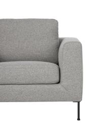 Sofa fauteuil Cucita in lichtgrijs met metalen poten, Bekleding: geweven stof (100% polyes, Frame: massief grenenhout, FSC-g, Poten: gelakt metaal, Geweven stof lichtgrijs, B 98 x D 94 cm