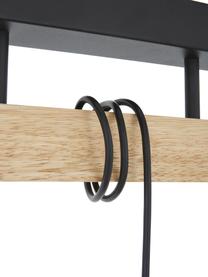 Deckenleuchte Townshend aus Holz, Baldachin: Stahl, lackiert, Schwarz, Gummibaumholz, B 55 x H 36 cm