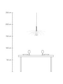 Velké závěsné svítidlo Poppy, Stříbrná, Ø 21 cm, V 150 cm