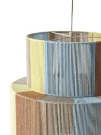 Boho hanglamp Lace gemaakt van linnen draden, Lampenkap: touw, metaal, Multicolour, Ø 40 x H 40 cm