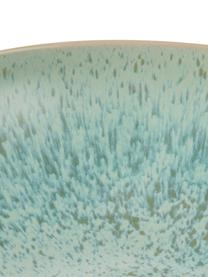 Handbemalte Servierschale Areia mit reaktiver Glasur, Ø 22 cm, Steingut, Mint, Gebrochenes Weiß, Beige, Ø 22 x H 5 cm
