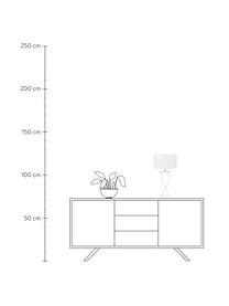 Große Tischlampe Vanessa, Lampenfuß: Metall, pulverbeschichtet, Lampenschirm: Textil, Weiß, B 27 x H 52 cm