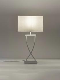 Lampada grande da tavolo classica bianca Vanessa, Base della lampada: metallo verniciato a polv, Paralume: tessuto, Bianco, Larg. 27 x Alt. 52 cm