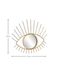 Deko-Wandspiegel Lashes, Rahmen: Metall, beschichtet, Spiegelfläche: Spiegelglas, Goldfarben, B 27 x H 31 cm