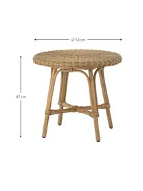 Stół dla dzieci z rattanu Hortense, Rattan, Jasny brązowy, Ø 53 x W 47 cm