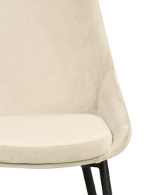 Fluwelen stoelen Sierra in beige, 2 stuks, Bekleding: polyester fluweel, Poten: gelakt metaal, Fluweel beige, B 49  x D 55 cm