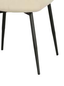 Krzesło tapicerowane z aksamitu Sierra, 2 szt., Tapicerka: aksamit poliestrowy Dzięk, Nogi: metal lakierowany, Beżowy aksamit, S 49 x G 55 cm