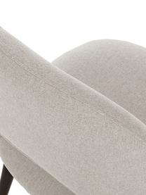 Gestoffeerde stoel Rachel in grijs uit geweven stof, Bekleding: 100% polyester, Poten: gepoedercoat metaal, Geweven stof grijs, B 53 x D 57 cm