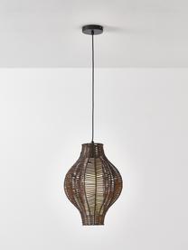 Lampa wisząca z rattanu Malena, Ciemny brązowy, Ø 35 x W 150 cm
