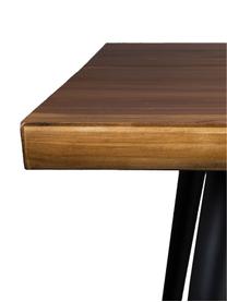Table design à lignes de bois naturel Alagon, Noyer