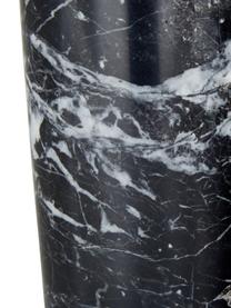 Lampada da tavolo con base in marmo Miranda, Paralume: tessuto, Base della lampada: marmo, ottone spazzolato, Bianco, marmo nero, Ø 28 x Alt. 48 cm